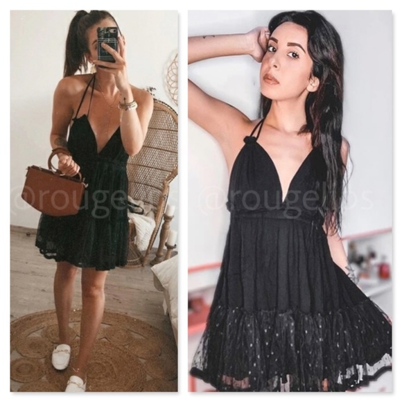 Backless Babydoll Short Dress in Black - Picture 10 of 12